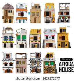 African house style - vector illustration