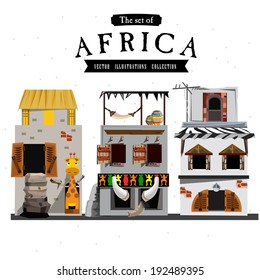 African house style - vector illustration