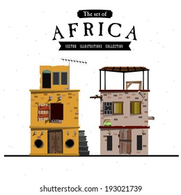 African house style - vector illustration