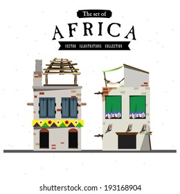 African house style - vector illustration