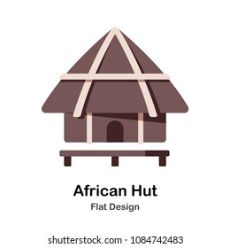 African Hut Flat Illustration