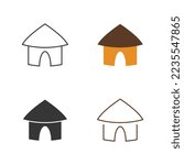 african hut house vector icon shelter tradition