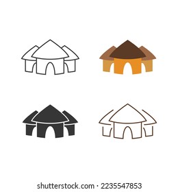 african hut house vector icon shelter tradition