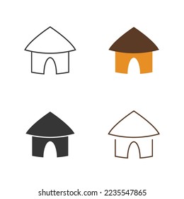 african hut house vector icon shelter tradition