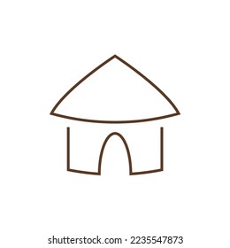 african hut house vector icon shelter tradition