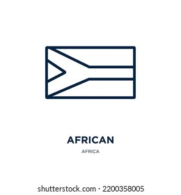 african icon from africa collection. Thin linear african, person, male outline icon isolated on white background. Line vector african sign, symbol for web and mobile