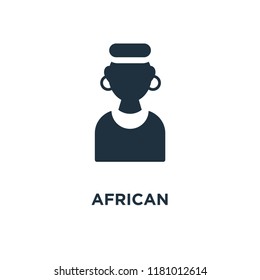 African icon. Black filled vector illustration. African symbol on white background. Can be used in web and mobile.