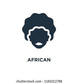 African icon. Black filled vector illustration. African symbol on white background. Can be used in web and mobile.