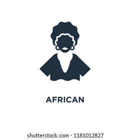 African icon. Black filled vector illustration. African symbol on white background. Can be used in web and mobile.