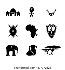 African icon set vector