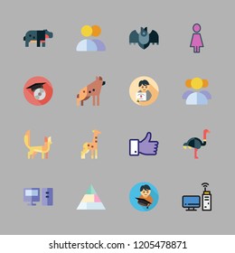 african icon set. vector set about computer, fennec, hyena and like icons set.
