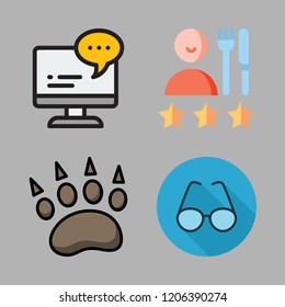 african icon set. vector set about people, animal, glasses and computer icons set.