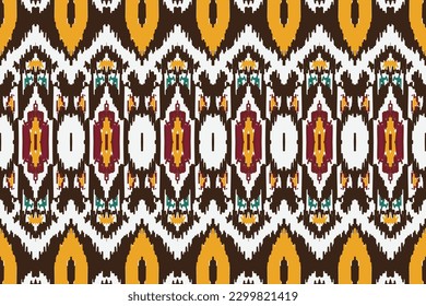 African Ikat Damask embroidery background. geometric ethnic oriental pattern traditional. Ikat Aztec style abstract vector illustration. design for print texture,fabric,saree,sari,carpet.