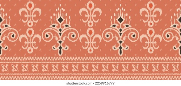 African Ikat damask paisley embroidery background. geometric ethnic oriental pattern traditional. Ikat Aztec style abstract vector illustration. design for print texture,fabric,saree,sari,carpet.