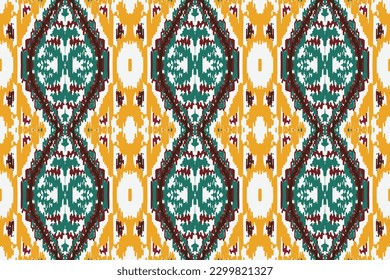 African Ikat damask paisley embroidery background. geometric ethnic oriental pattern traditional. Ikat Aztec style abstract vector illustration. design for print texture,fabric,saree,sari,carpet.