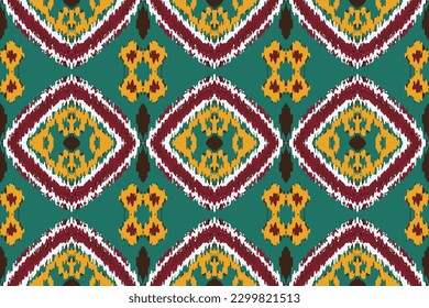 African Ikat damask paisley embroidery background. geometric ethnic oriental pattern traditional. Ikat Aztec style abstract vector illustration. design for print texture,fabric,saree,sari,carpet.