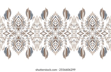 African Ikat Embroidery Patterns, Boho Paisley, Ikat Patterns, Ethnic Patterns Design for background, carpet, wallpaper, clothing, wrapping, batik, fabric, embroidery style vector illustration.