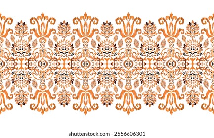 African Ikat Embroidery Patterns, Boho Paisley, Ikat Patterns, Ethnic Patterns Design for background, carpet, wallpaper, clothing, wrapping, batik, fabric, embroidery style vector illustration.