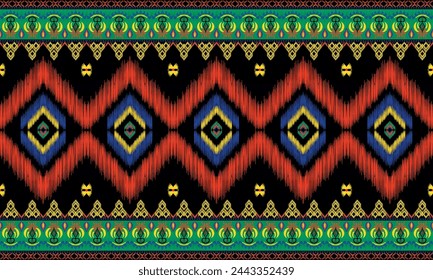 African ikat ethnic native pattern.Traditional kente,ankara,kitenge,chitenge,capulana african wax print fabric pattern.Abstract vector motif pattern.fabric,clothing,blanket,carpet,woven,wrap,decorate.