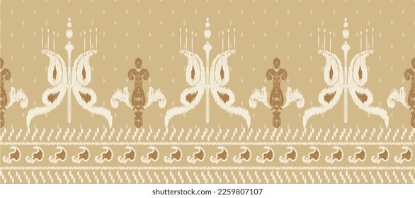 African Ikat fabric paisley embroidery background. geometric ethnic oriental pattern traditional. Ikat Aztec style abstract vector illustration. design for print texture,fabric,saree,sari,carpet.