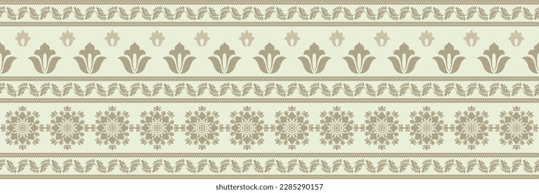 Borrador paisajista floral Ikat africano sobre fondo azul marino.patrón geométrico étnico oriental tradicional.Ilustración vectorial abstracta estilo azteca.diseño para textura, tela, ropa, envoltura, pañuelo.