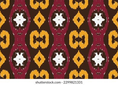 African Ikat floral paisley embroidery background. geometric ethnic oriental pattern traditional. Ikat Aztec style abstract vector illustration. design for print texture,fabric,saree,sari,carpet.