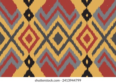 African Ikat floral paisley embroidery on white background.geometric ethnic oriental pattern traditional.Aztec style abstract vector illustration.design for texture,fabric,clothing,wrapping,carpet.