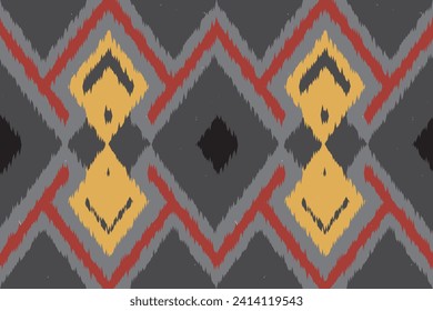 African Ikat floral paisley embroidery on white background.geometric ethnic oriental pattern traditional.Aztec style abstract vector illustration.design for texture,fabric,clothing,wrapping,carpet.