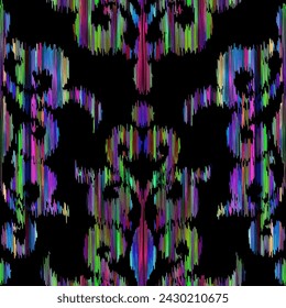 African Ikat floral paisley embroidery on white background. geometric ethnic oriental pattern traditional. Aztec style abstract vector illustration.