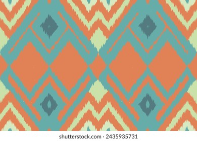 African Ikat Floral Paisley Embroidery Background. Geometric Ethnic Oriental Pattern Traditional. Aztec Style Abstract Vector Illustration. Design for Texture, Fabric, Clothing, Wrapping, Carpet.