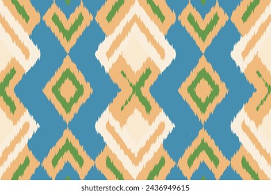 African Ikat Floral Paisley Embroidery Background. Geometric Ethnic Oriental Pattern Traditional. Aztec Style Abstract Vector Illustration. Design for Texture, Fabric, Clothing, Wrapping, Carpet.