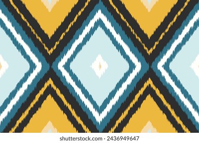 African Ikat Floral Paisley Embroidery Background. Geometric Ethnic Oriental Pattern Traditional. Aztec Style Abstract Vector Illustration. Design for Texture, Fabric, Clothing, Wrapping, Carpet.