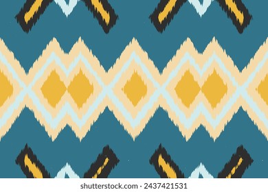 African Ikat Floral Paisley Embroidery Background. Geometric Ethnic Oriental Pattern Traditional. Aztec Style Abstract Vector Illustration. Design for Texture, Fabric, Clothing, Wrapping, Carpet.