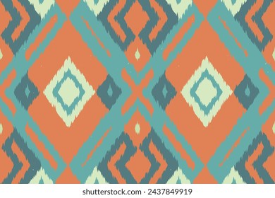 African Ikat Floral Paisley Embroidery Background. Geometric Ethnic Oriental Pattern Traditional. Aztec Style Abstract Vector Illustration. Design for Texture, Fabric, Clothing, Wrapping, Carpet.