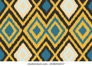 African Ikat Floral Paisley Embroidery Background. Geometric Ethnic Oriental Pattern Traditional. Aztec Style Abstract Vector Illustration. Design for Texture, Fabric, Clothing, Wrapping, Carpet.