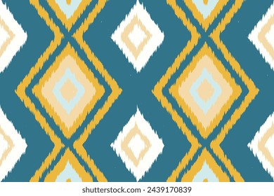 African Ikat Floral Paisley Embroidery Background. Geometric Ethnic Oriental Pattern Traditional. Aztec Style Abstract Vector Illustration. Design for Texture, Fabric, Clothing, Wrapping, Carpet.