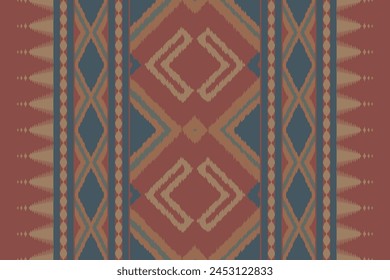 African Ikat floral paisley embroidery seamless background. Geometric ethnic oriental pattern traditional. Aztec style abstract vector illustration. Design for texture,fabric,clothing,wrapping,carpet.