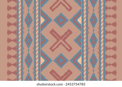 African Ikat floral paisley embroidery seamless background. Geometric ethnic oriental pattern traditional. Aztec style abstract vector illustration. Design for texture,fabric,clothing,wrapping,carpet.