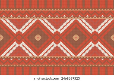 African Ikat Floral Paisley Embroidery Color Background. Geometric Ethnic Oriental Pattern Traditional. Aztec Style Abstract Vector Illustration. Design for Texture, Fabric, Clothing, Wrapping,carpet.