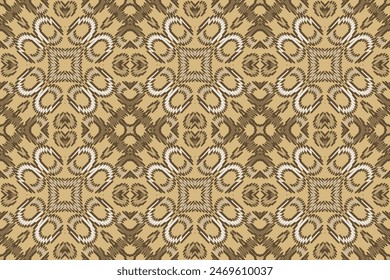 African Ikat Floral Paisley Embroidery Color Background. Geometric Ethnic Oriental Pattern Traditional. Aztec Style Abstract Vector Illustration. Design for Texture, Fabric, Clothing, Wrapping,carpet.