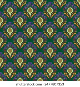 African Ikat floral paisley embroidery on white background.geometric ethnic oriental pattern traditional.Aztec style abstract vector