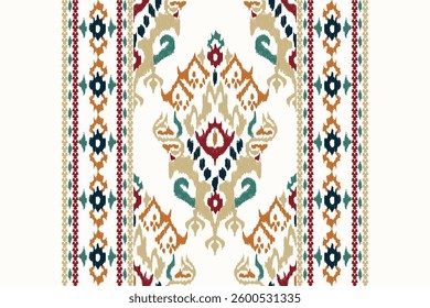 African Ikat floral pattern,African pattern,Ikat pattern,vector illustration,Aztec style,abstract background,abstract design,traditional embroidery.design for texture,fabric,clothing,decoration,carpet