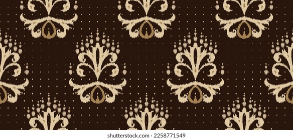 African Ikat paisley embroidery. Batik Textile ikat stripe seamless pattern digital vector design for Print saree Kurti Borneo Fabric border brush stylish