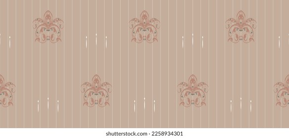 African Ikat paisley embroidery. Batik Textile ikat flowers seamless pattern digital vector design for Print saree Kurti Borneo Fabric border Ikkat Dupatta