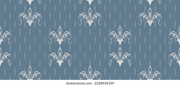 African Ikat paisley embroidery. Batik Textile ikat fabric seamless pattern digital vector design for Print saree Kurti Borneo Fabric border Ikkat Dupatta