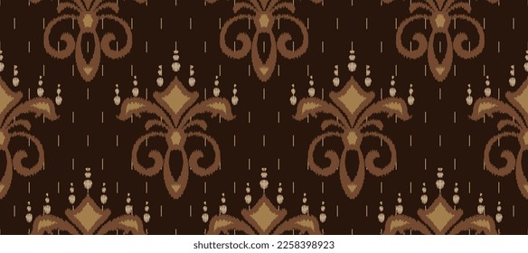 African Ikat paisley embroidery. Ethnic ikat stripes African Ikat paisley embroidery. Batik textile seamless pattern digital vector design for Print saree Kurti Borneo Fabric border brush party wear