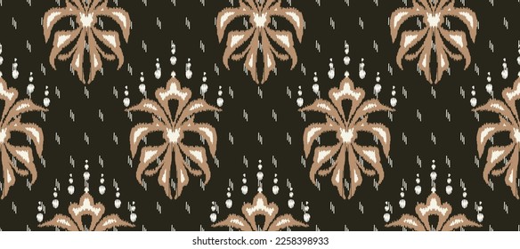African Ikat paisley embroidery. Ethnic ikat stripes African Ikat paisley embroidery. Batik textile seamless pattern digital vector design for Print saree Kurti Borneo Fabric border brush stylish