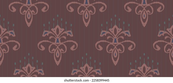 African Ikat paisley embroidery. Ethnic ikat vector African Ikat paisley embroidery. Batik textile seamless pattern digital vector design for Print saree Kurti Borneo Fabric border Ikkat Dupatta