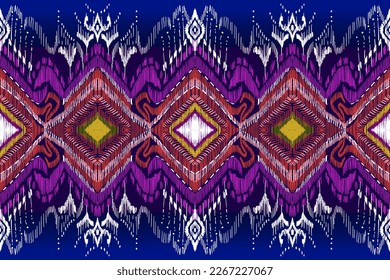 African Ikat paisley embroidery. Navajo geometric ethnic oriental seamless pattern traditional.Aztec style abstract vector, Chevron embroidery illustration,Design for printing business.