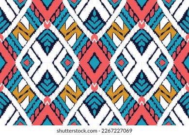 African Ikat paisley embroidery. Navajo geometric ethnic oriental seamless pattern traditional.Aztec style abstract vector, Chevron embroidery illustration,Design for printing business.